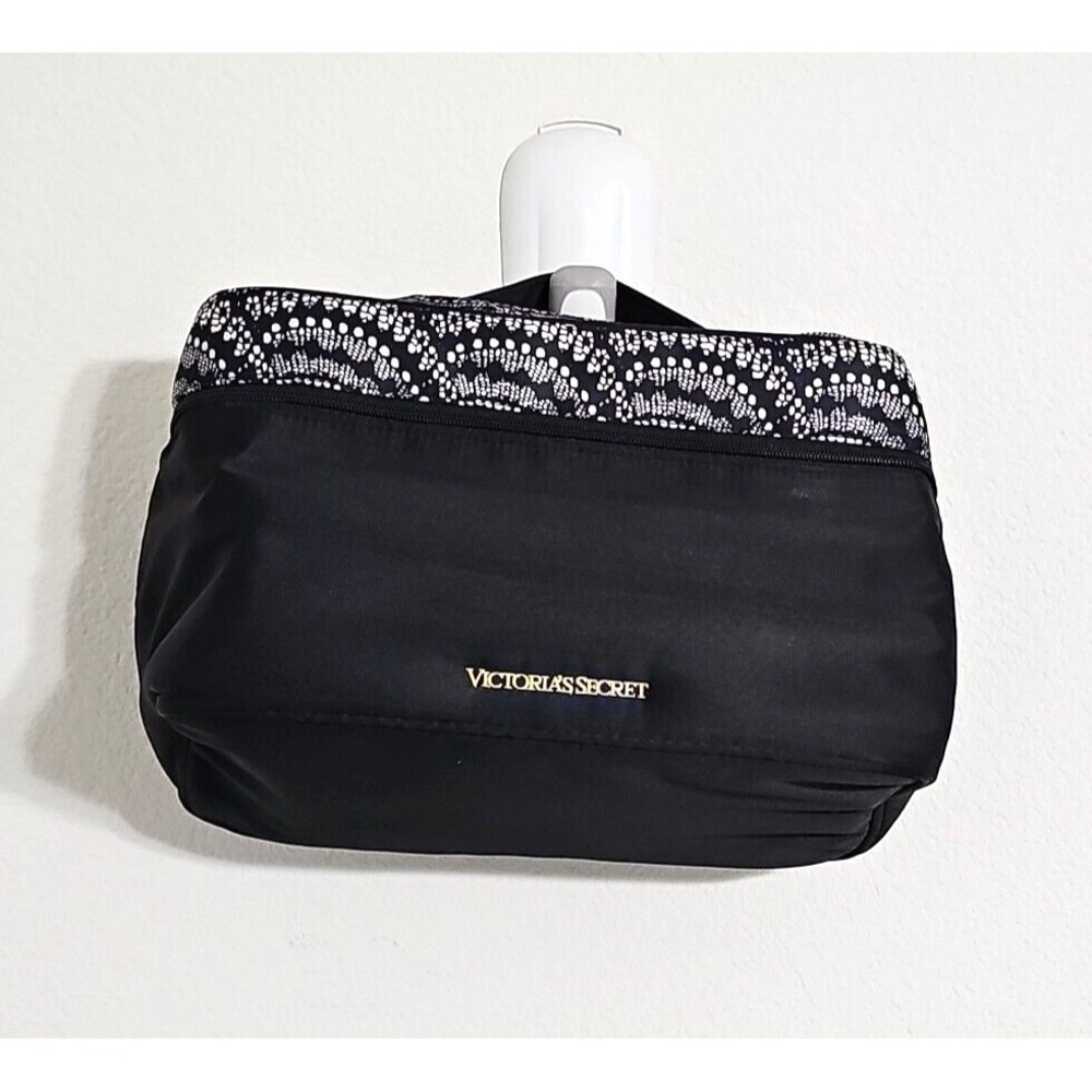 victorias secret satin garment bag travel case zip around black